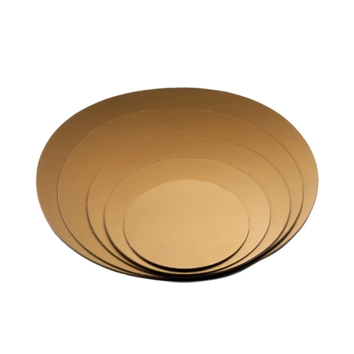 Podkład pod tort gruby 26 cm złoty czarny okrągły gładki mocny